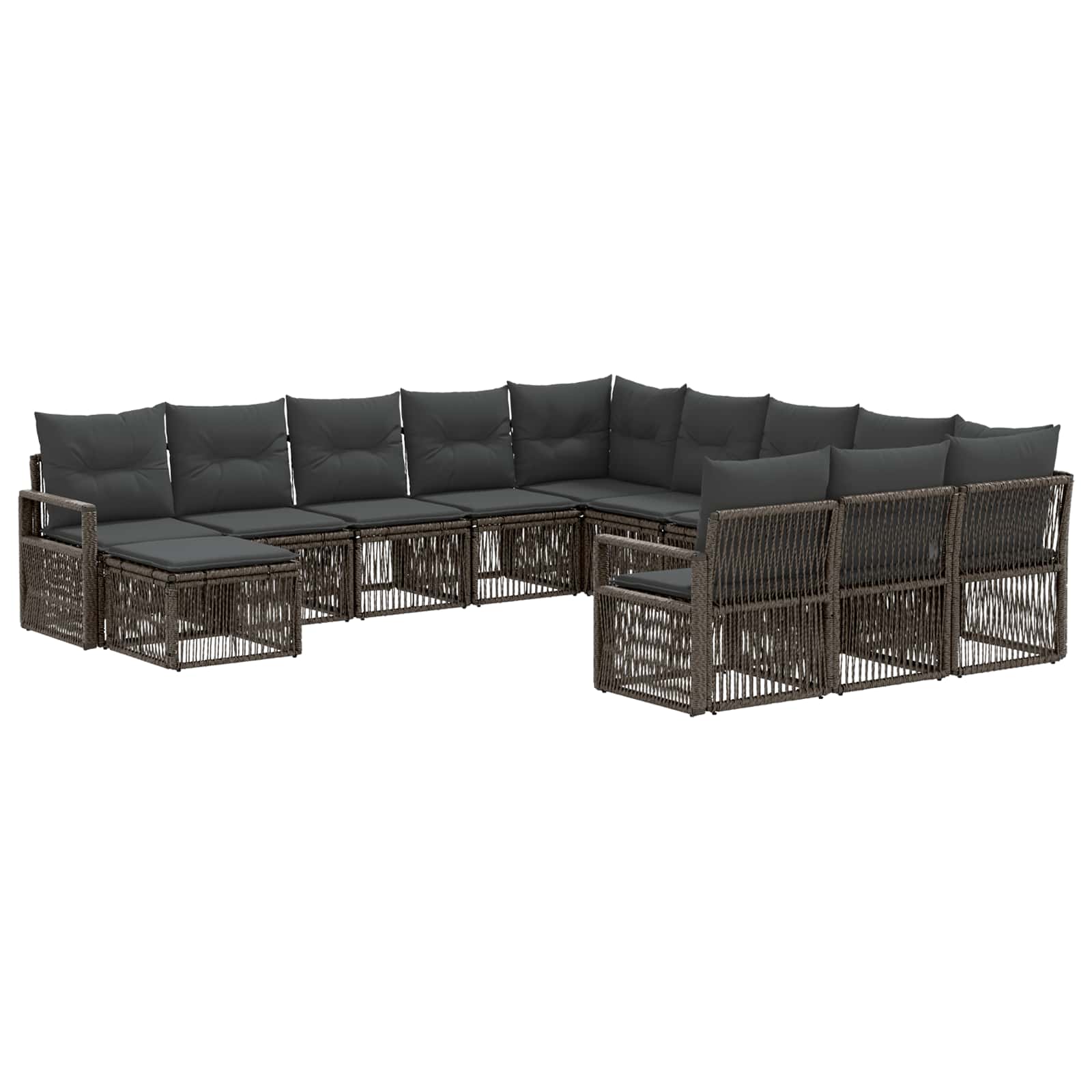 Set Divano da Giardino 12 pcs Grigio polyrattan | homemem39