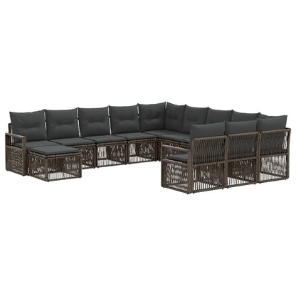 Set Divano da Giardino 12 pcs Grigio polyrattan | homemem39