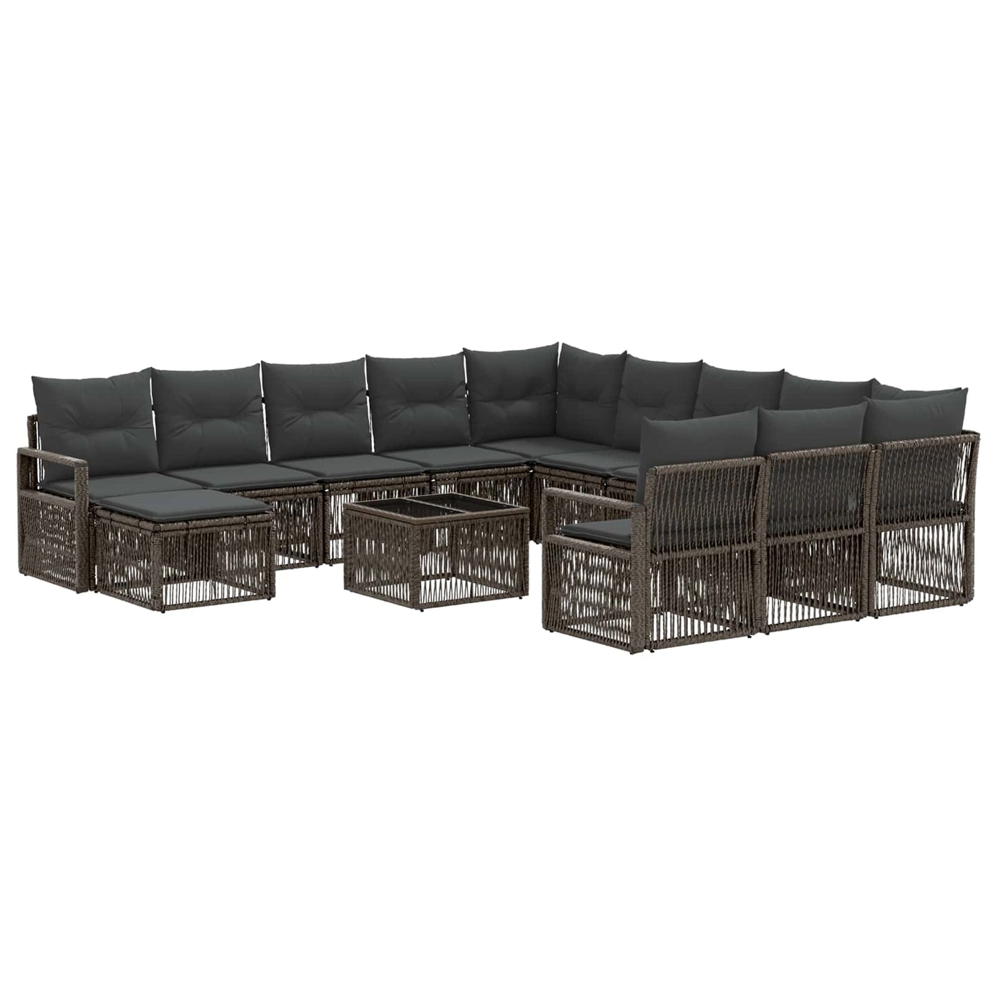 Set Divano da Giardino 13 pcs Grigio polyrattan | homemem39