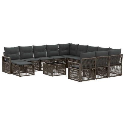 Set Divano da Giardino 13 pcs Grigio polyrattan | homemem39