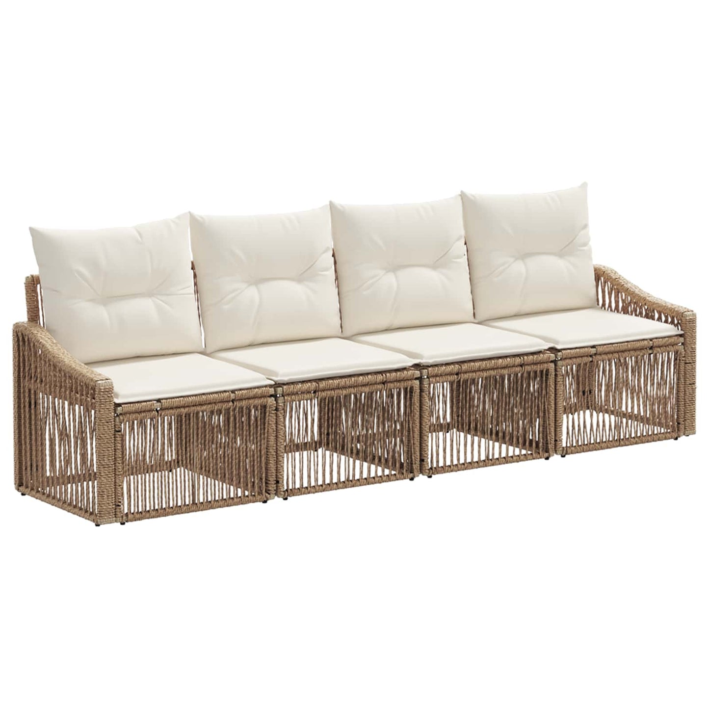 Set Divano da Giardino 4 pcs Beige polyrattan | homemem39