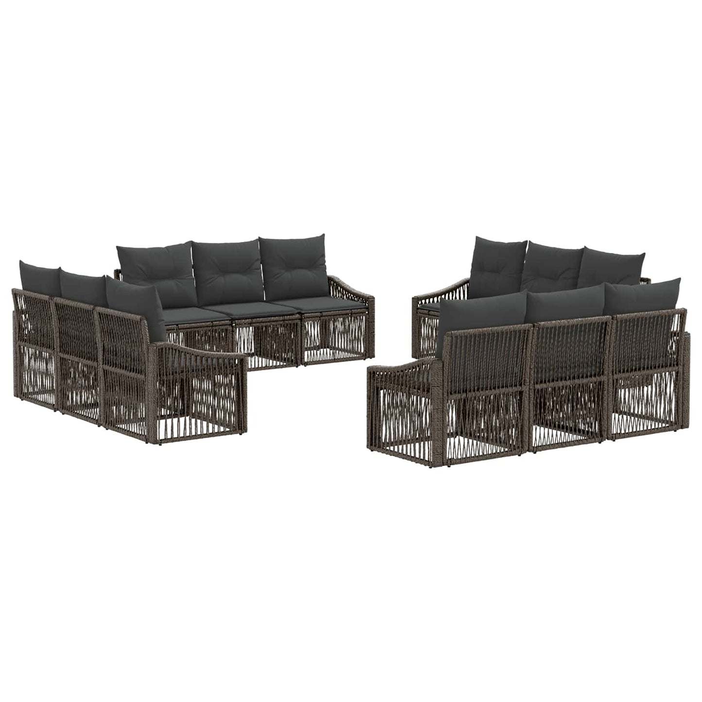 Set Divano da Giardino 12 pcs Grigio polyrattan | homemem39