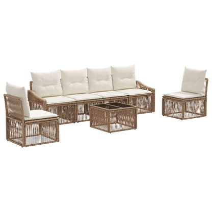 Set Divano da Giardino 7 pcs Beige polyrattan | homemem39