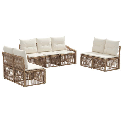 Set Divano da Giardino 7 pcs Beige polyrattan | homemem39