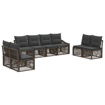 Set Divano da Giardino 8 pcs Grigio polyrattan | homemem39
