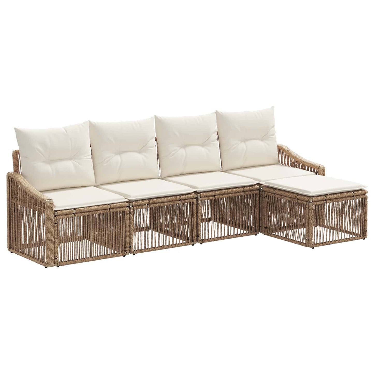 Set Divano da Giardino 5 pcs Beige polyrattan | homemem39