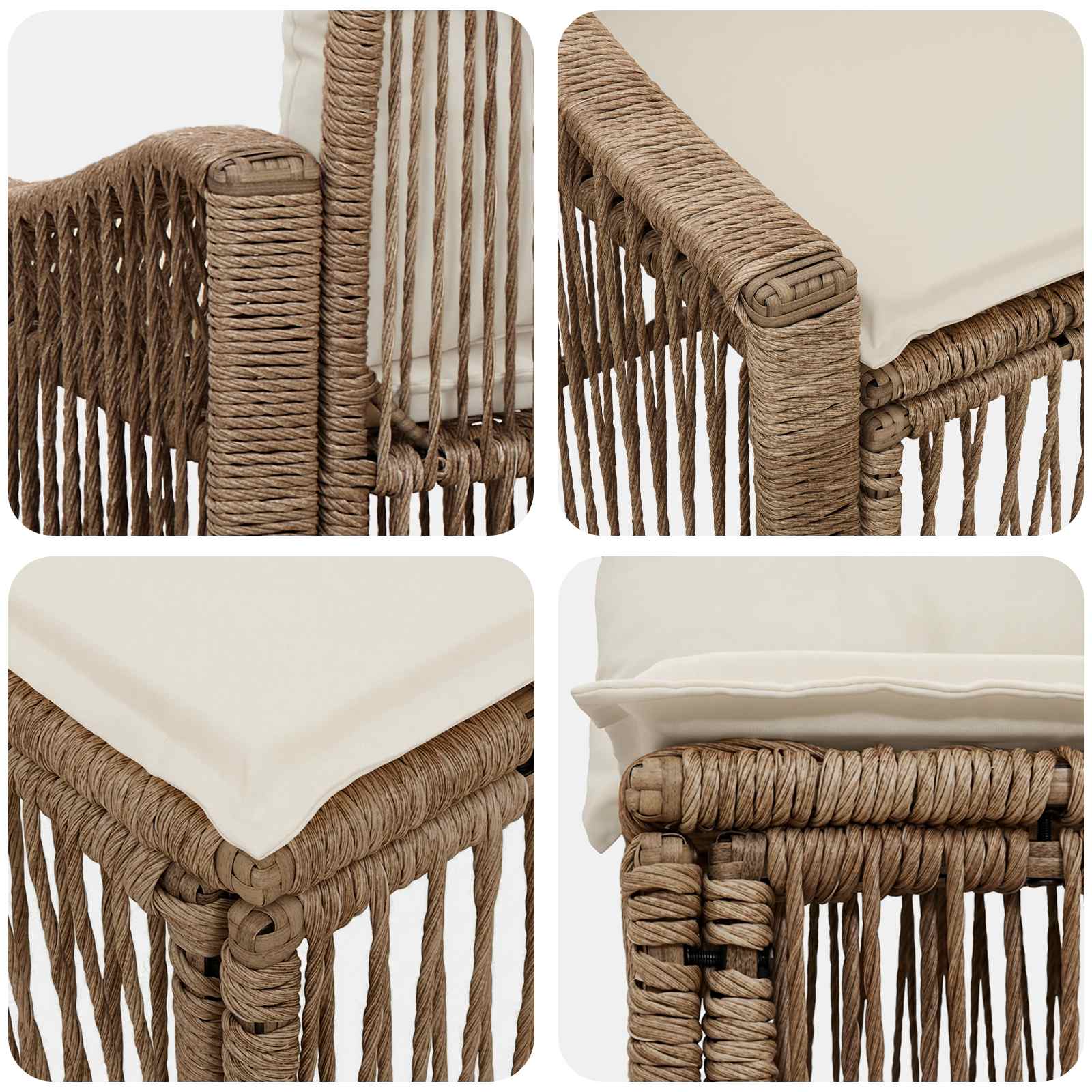 Set Divano da Giardino 4 pcs Beige polyrattan | homemem39