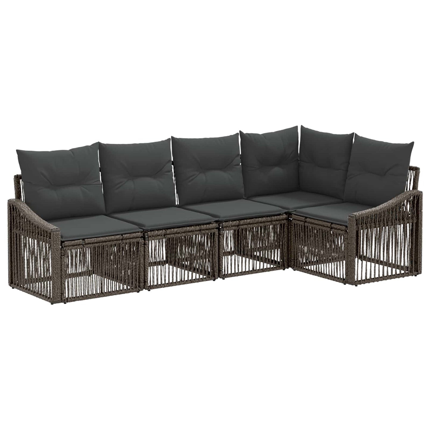 Set Divano da Giardino 5 pcs Grigio polyrattan | homemem39