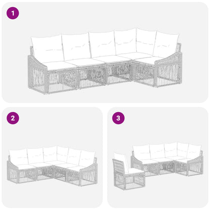 Set Divano da Giardino 5 pcs Grigio polyrattan | homemem39