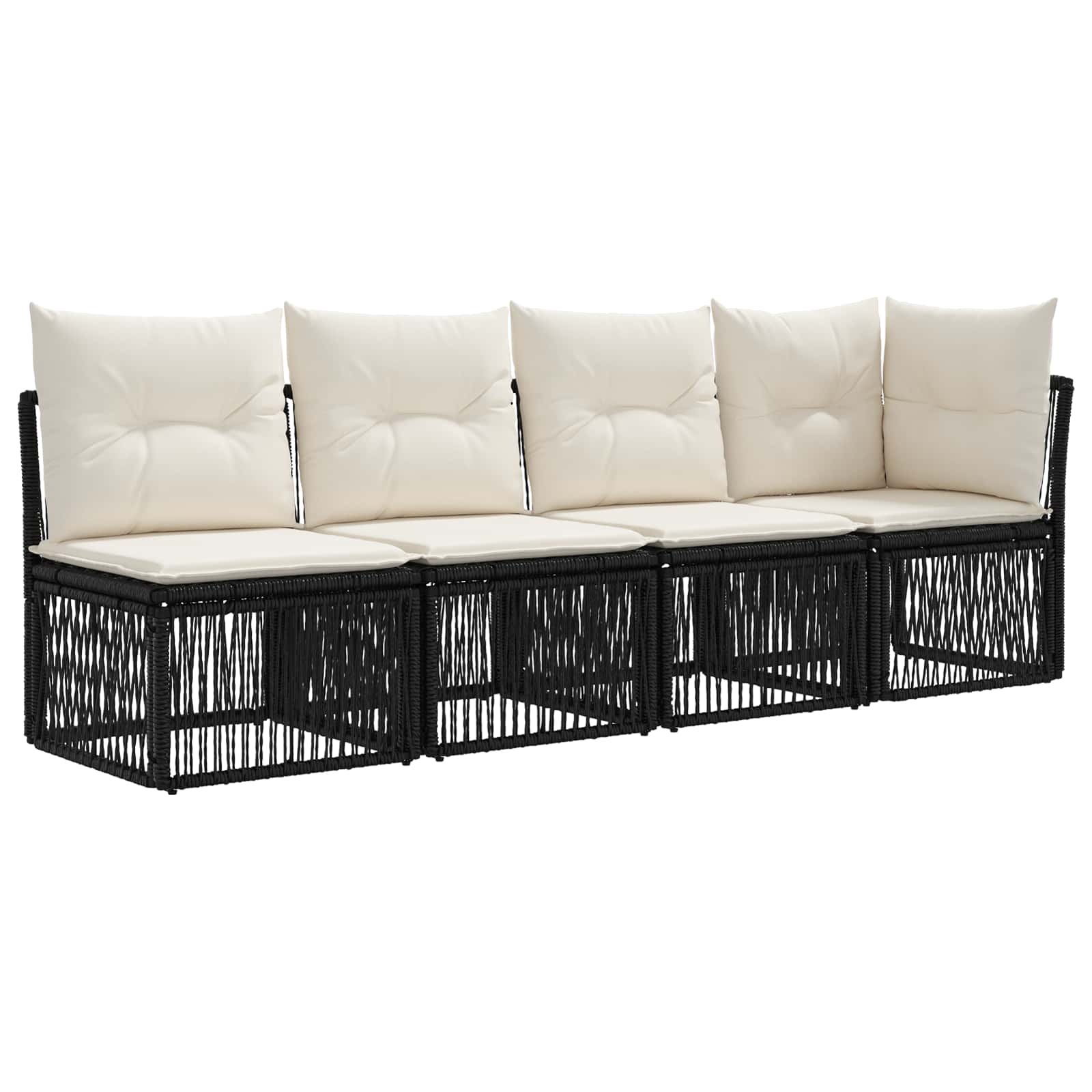 Set Divano da Giardino 6 pcs Nero polyrattan | homemem39