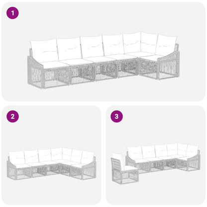 Set Divano da Giardino 6 pcs Nero polyrattan | homemem39