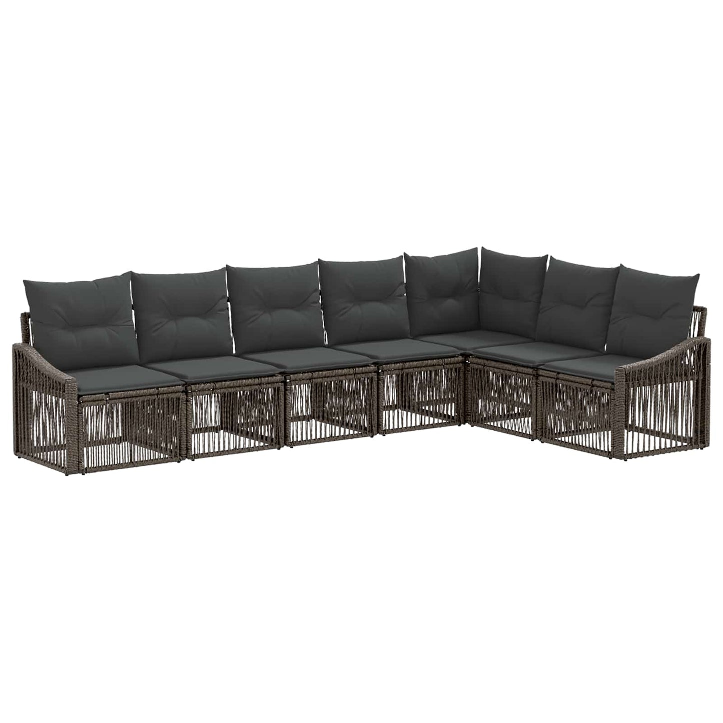 Set Divano da Giardino 7 pcs Grigio polyrattan | homemem39