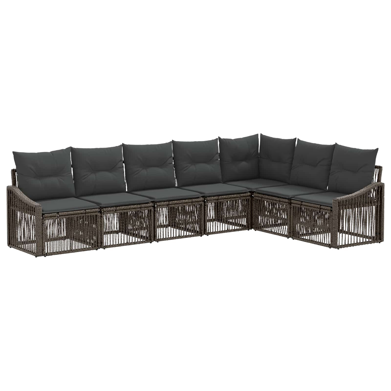 Set Divano da Giardino 7 pcs Grigio polyrattan | homemem39