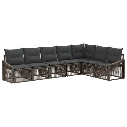Set Divano da Giardino 7 pcs Grigio polyrattan | homemem39