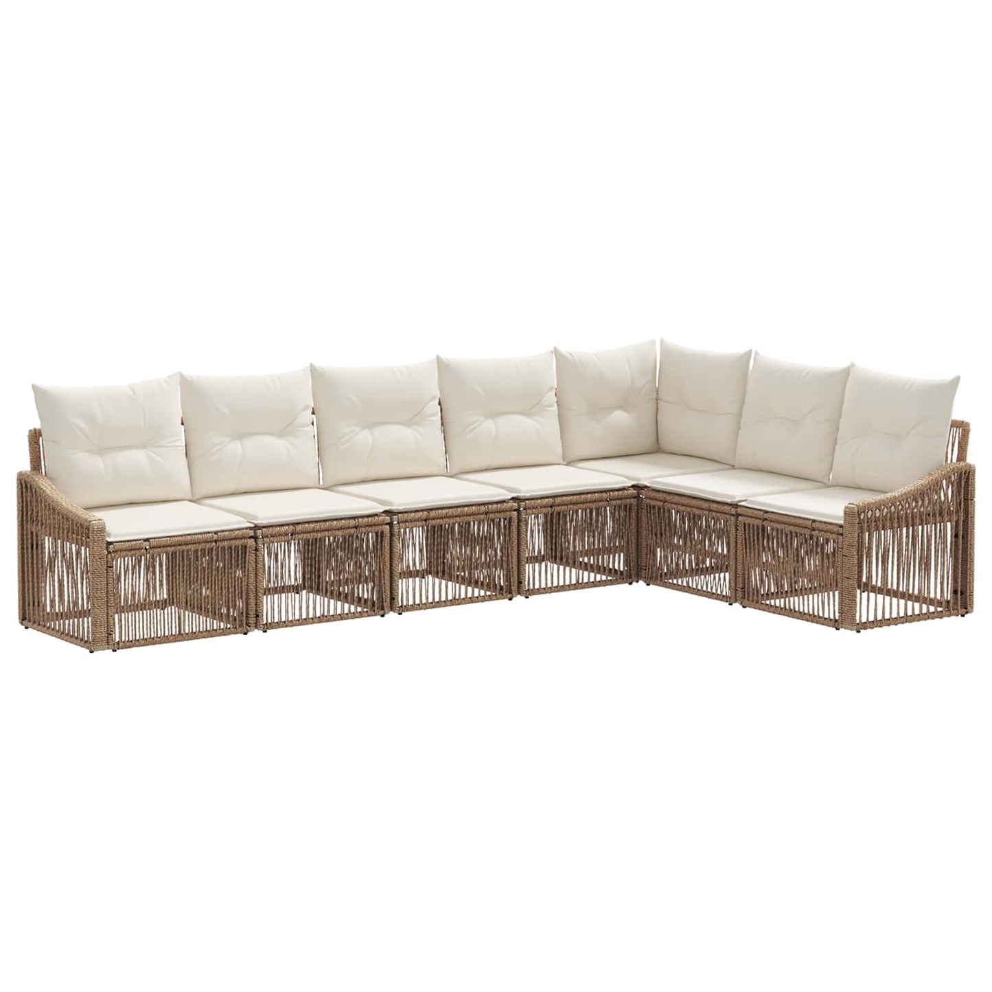 Set Divano da Giardino 7 pcs Beige polyrattan | homemem39