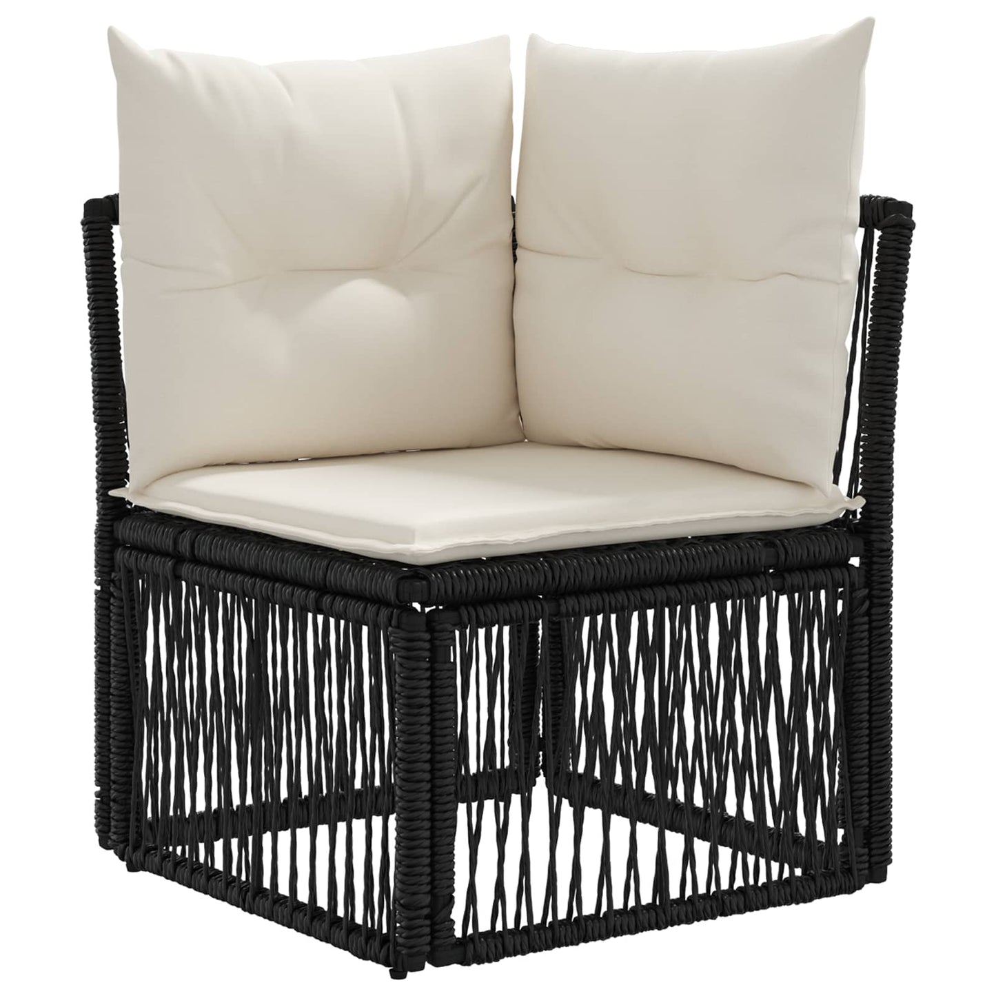 Set Divano da Giardino 8 pz Nero polyrattan