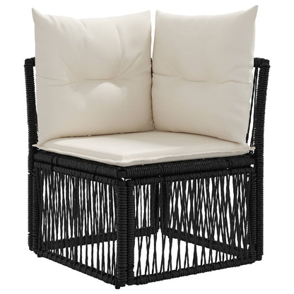 Set Divano da Giardino 8 pz Nero polyrattan