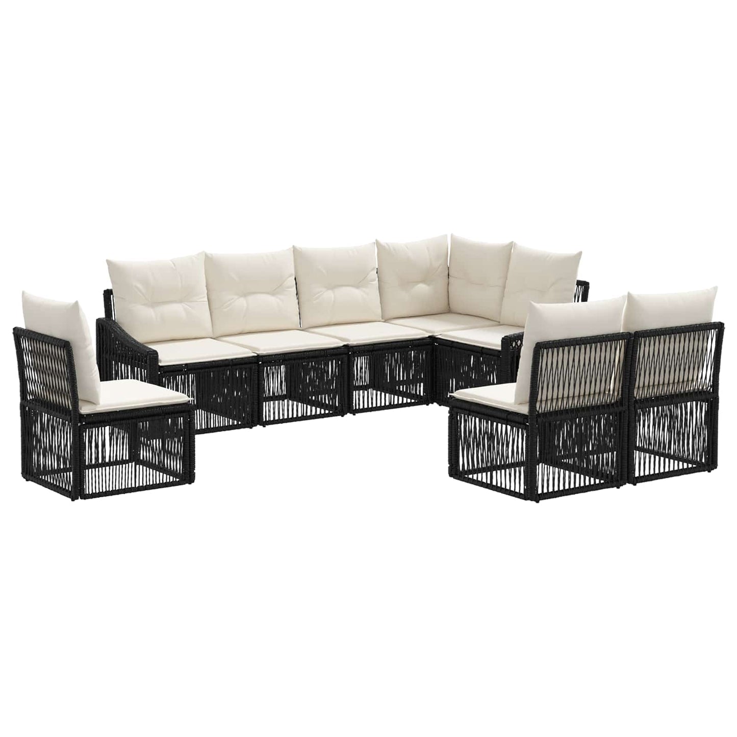 Set Divano da Giardino 8 pcs Nero polyrattan | homemem39