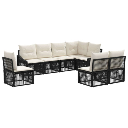 Set Divano da Giardino 8 pcs Nero polyrattan | homemem39