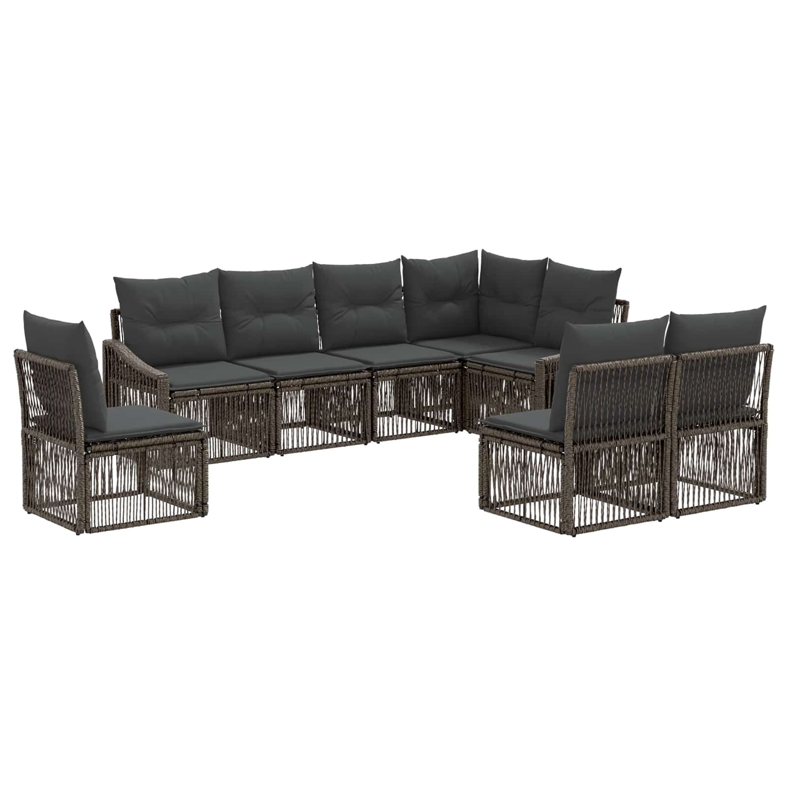 Set Divano da Giardino 8 pcs Grigio polyrattan | homemem39
