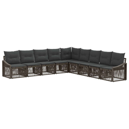 Set Divano da Giardino 9 pcs Grigio polyrattan | homemem39