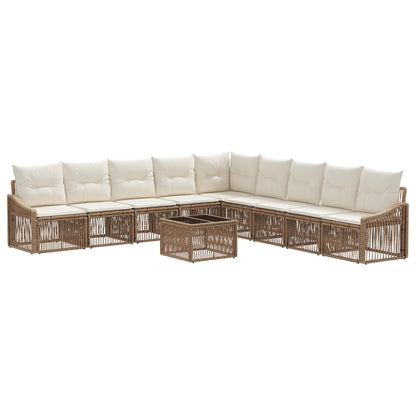 Set Divano da Giardino 10 pcs Beige polyrattan | homemem39