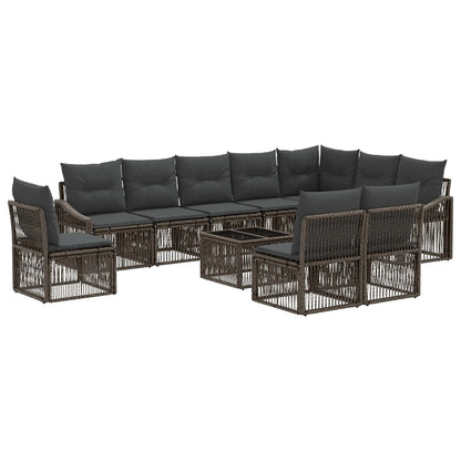 Set Divano da Giardino 11 pcs Grigio polyrattan | homemem39