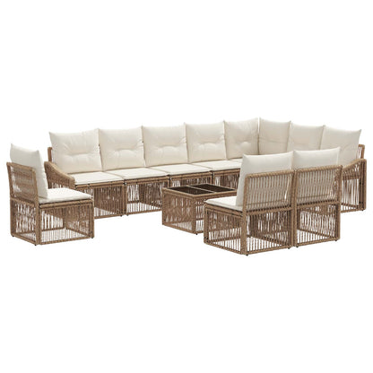 Set Divano da Giardino 11 pcs Beige polyrattan | homemem39