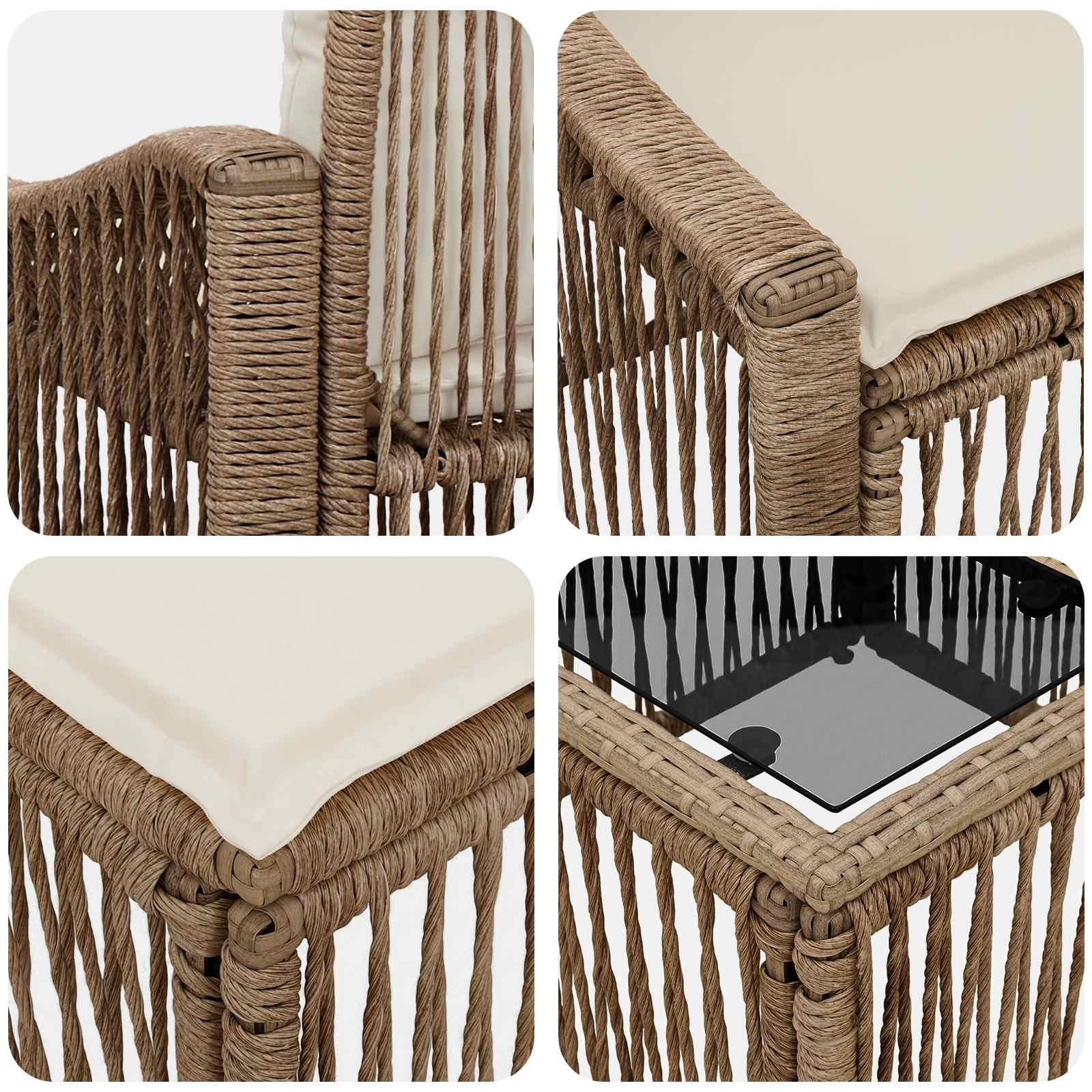 Set Divano da Giardino 12 pcs Beige polyrattan | homemem39