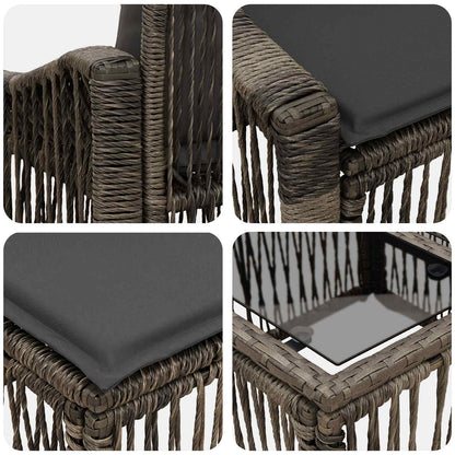 Set Divano da Giardino 10 pcs Grigio polyrattan | homemem39