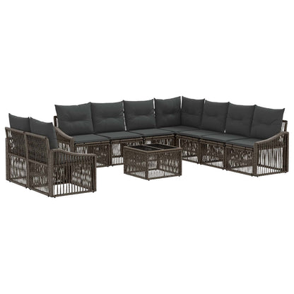 Set Divano da Giardino 10 pcs Grigio polyrattan | homemem39