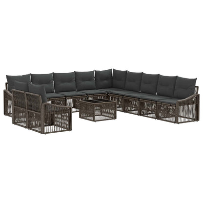 Set Divano da Giardino 12 pz Grigio polyrattan