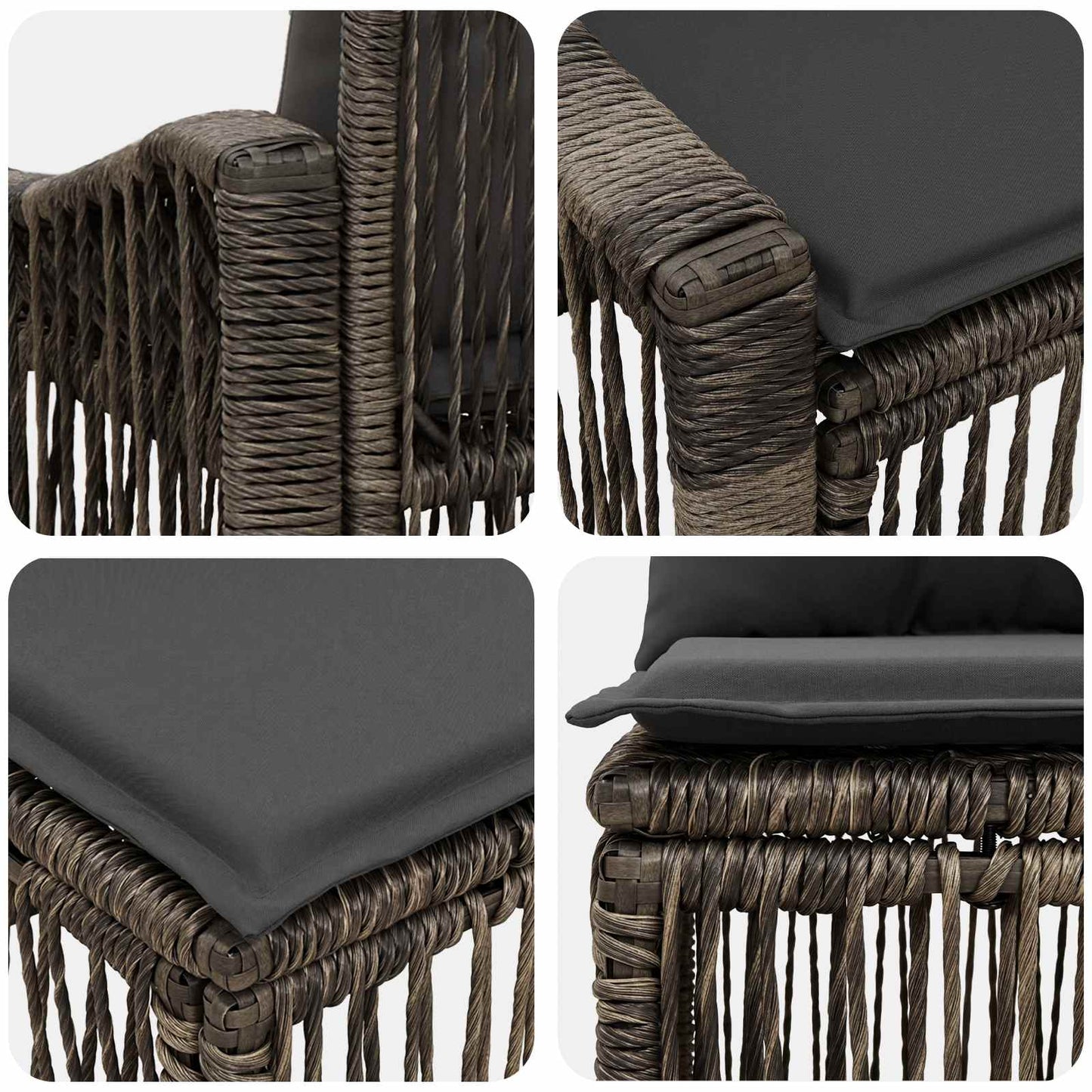 Set Divano da Giardino 7 pz 7-Numero di posti Grigio polyrattan | homemem39