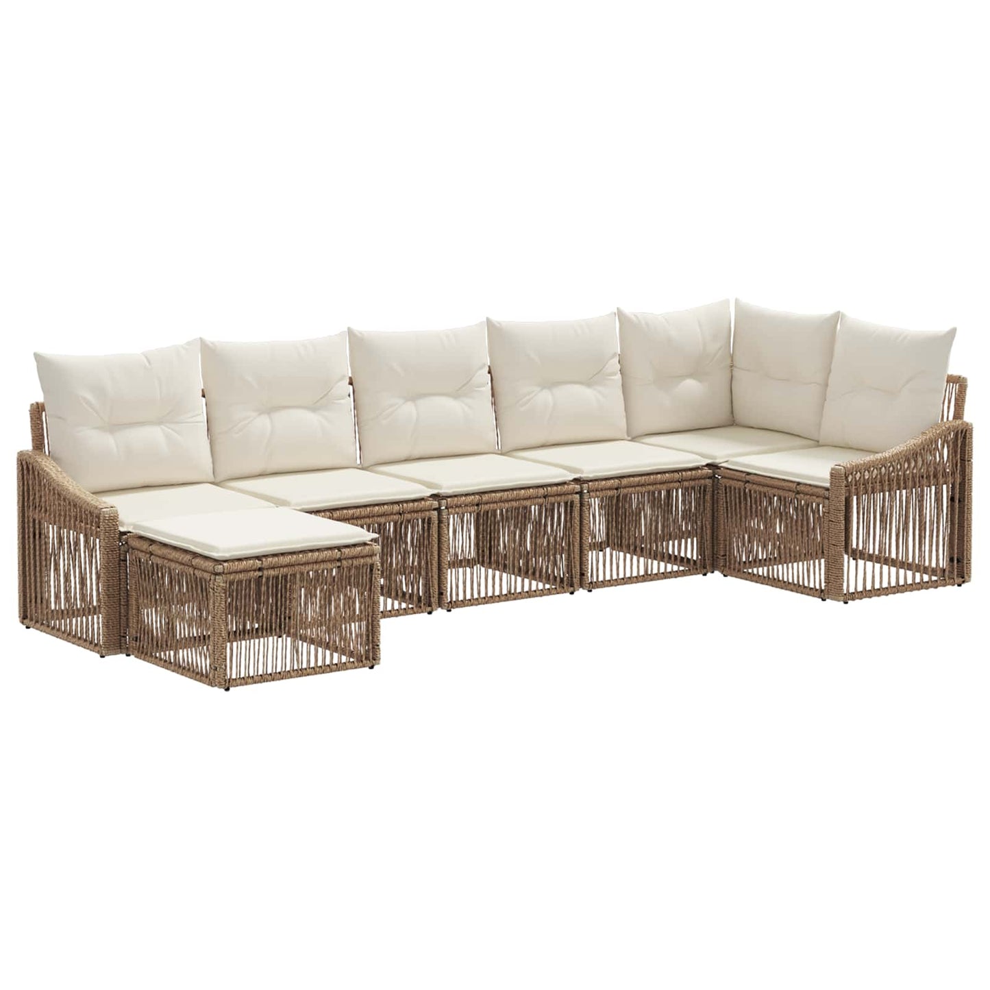 Set Divano da Giardino 7 pcs Beige polyrattan | homemem39