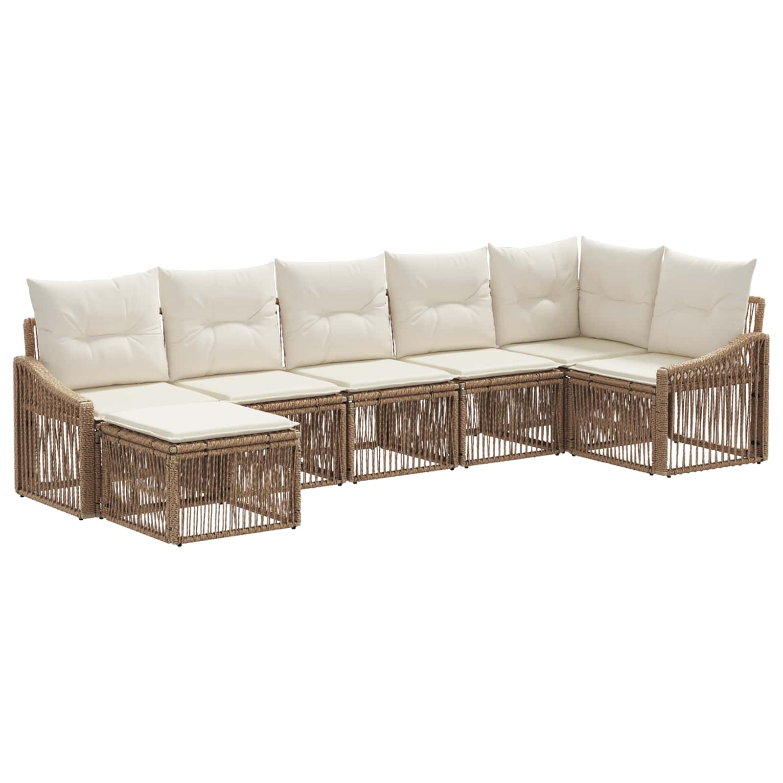 Set Divano da Giardino 7 pcs Beige polyrattan | homemem39