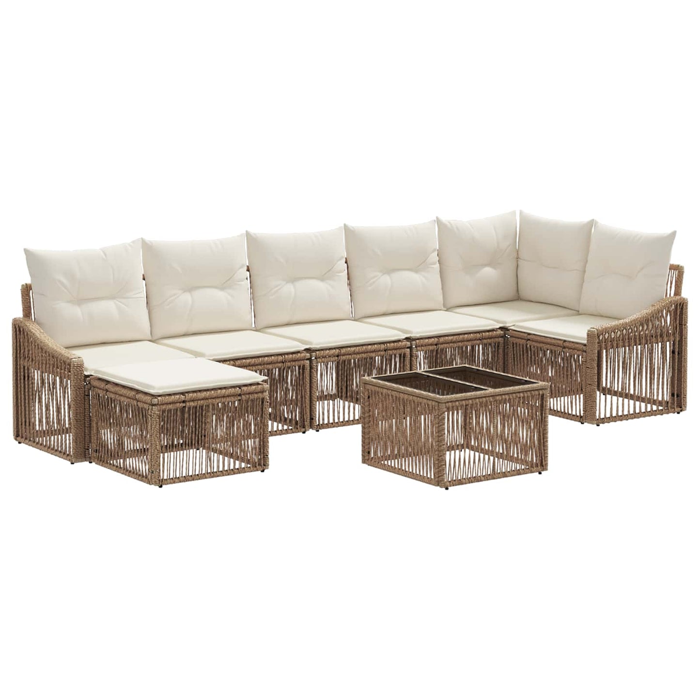 Set Divano da Giardino 8 pcs Beige polyrattan | homemem39