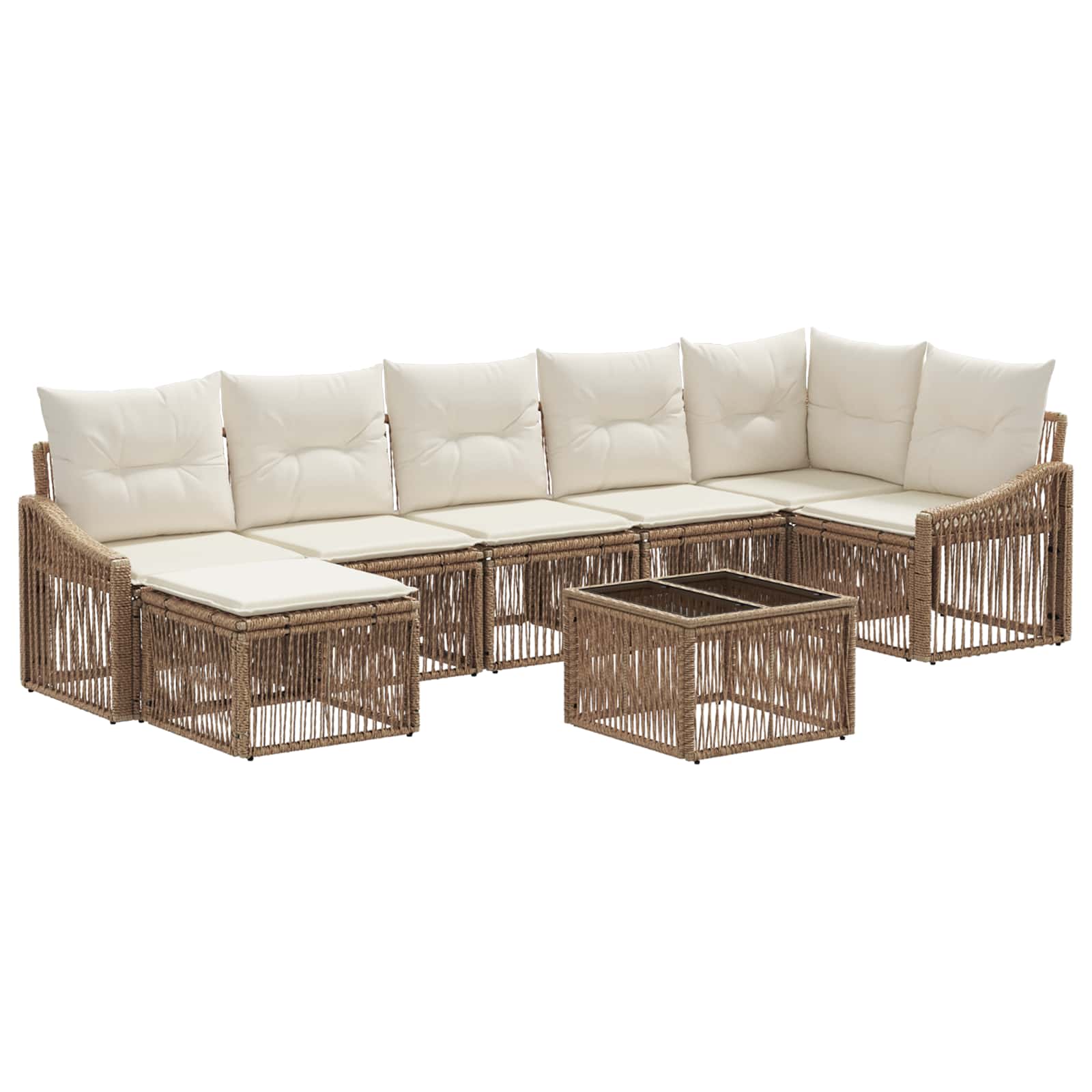 Set Divano da Giardino 8 pcs Beige polyrattan | homemem39