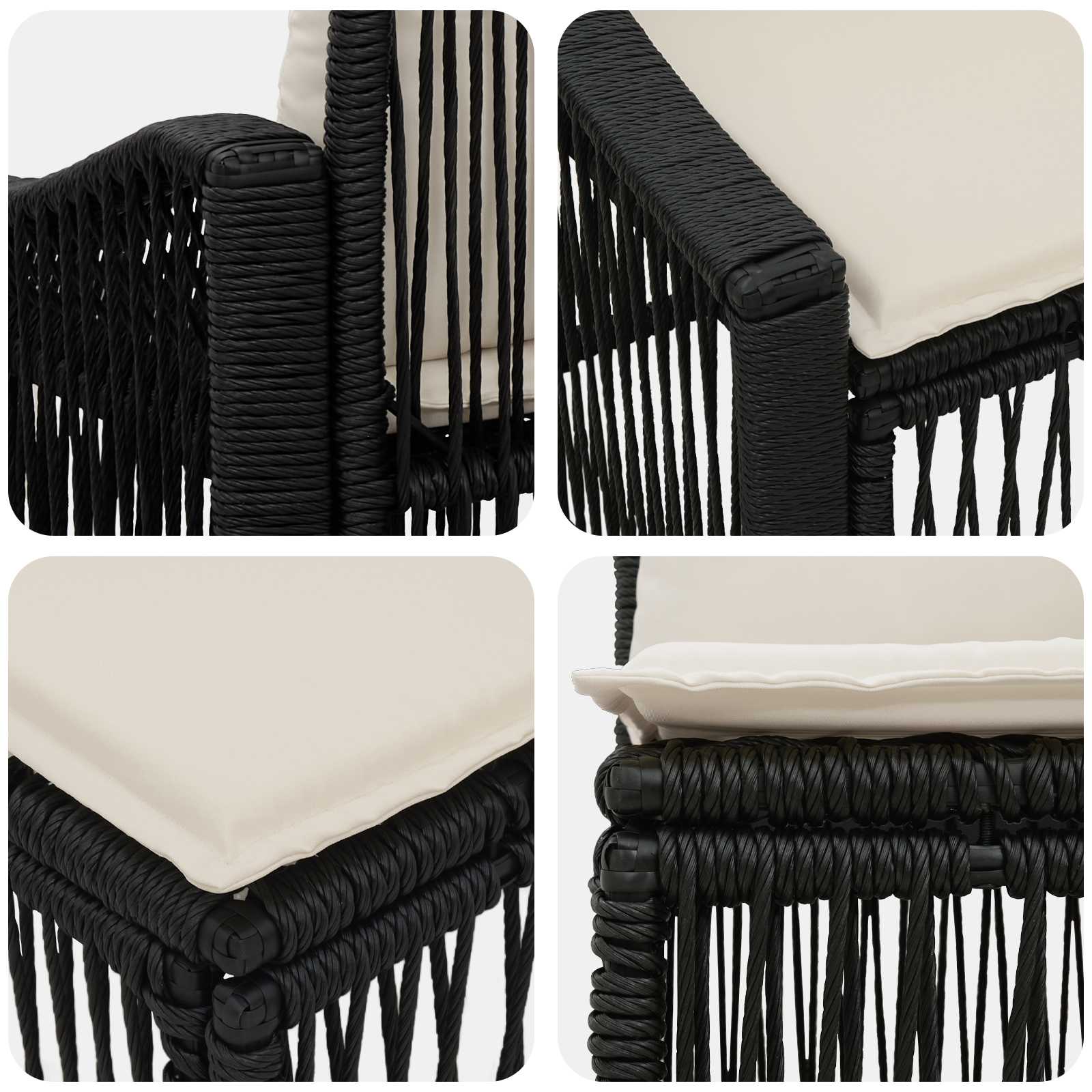 Set Divano da Giardino 7 pcs Nero polyrattan | homemem39