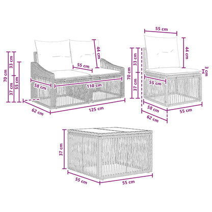 Set Divano da Giardino 7 pcs Nero polyrattan | homemem39