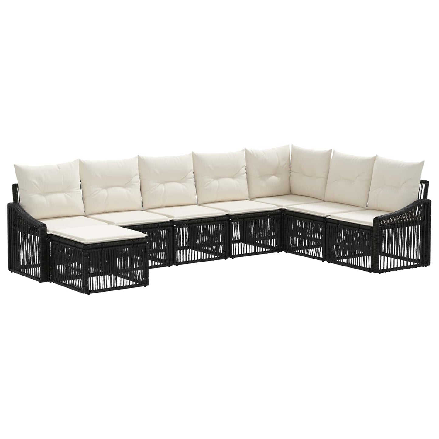Set Divano da Giardino 8 pcs Nero polyrattan | homemem39