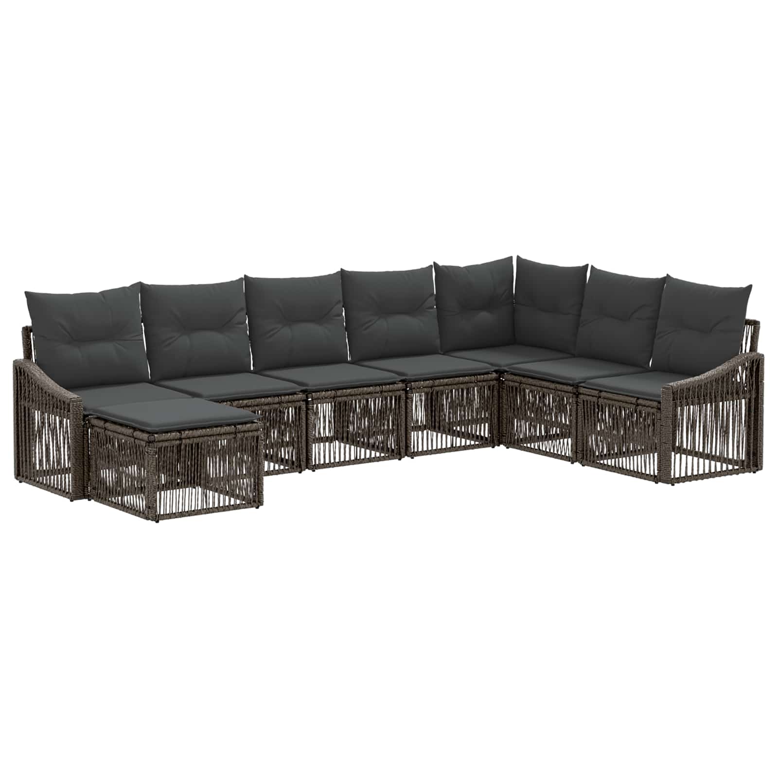 Set Divano da Giardino 8 pcs Grigio polyrattan | homemem39