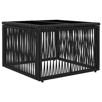 Set Divano da Giardino 9 pz Nero polyrattan
