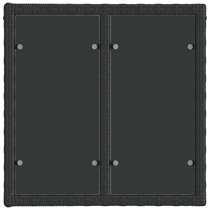 Set Divano da Giardino 9 pz Nero polyrattan