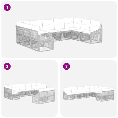 Set Divano da Giardino 9 pcs Grigio polyrattan | homemem39