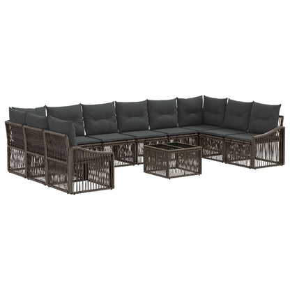 Set Divano da Giardino 11 pcs Grigio polyrattan | homemem39