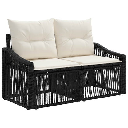 Set Divano da Giardino 11 pz Nero polyrattan