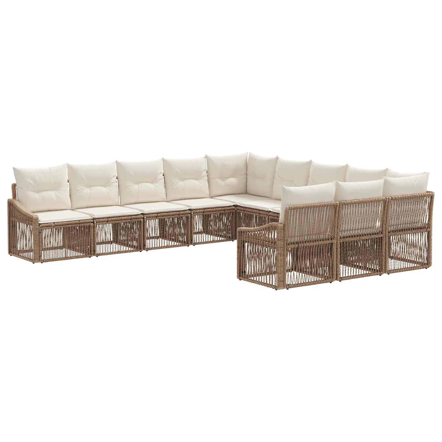 Set Divano da Giardino 11 pcs Beige polyrattan | homemem39