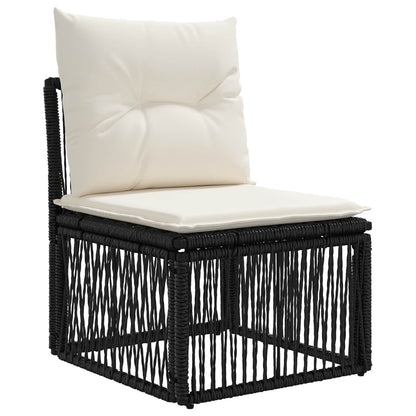 Set Divano da Giardino 12 pz Nero polyrattan