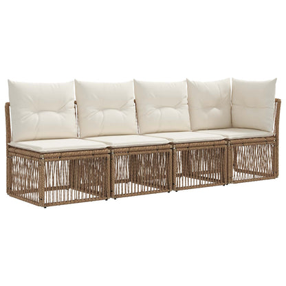 Set Divano da Giardino 12 pz Beige polyrattan