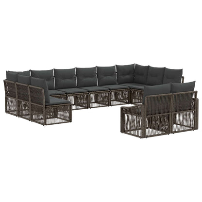 Set Divano da Giardino 12 pcs Grigio polyrattan | homemem39